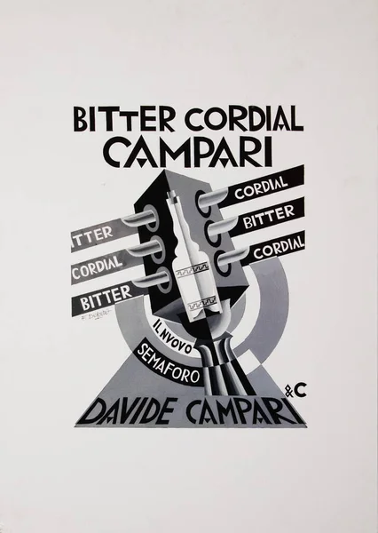 Vintage Poster Cordial Campari Image Taken Galleria Campari Close Milan — 图库照片