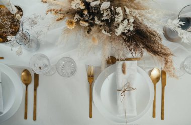 Fotokopi Alanı Kurulmuş Lüks Noel Masası Üst Görünümü