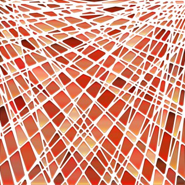 soyut vektör boyalı cam mozaik arkaplan - kırmızı ve turuncu