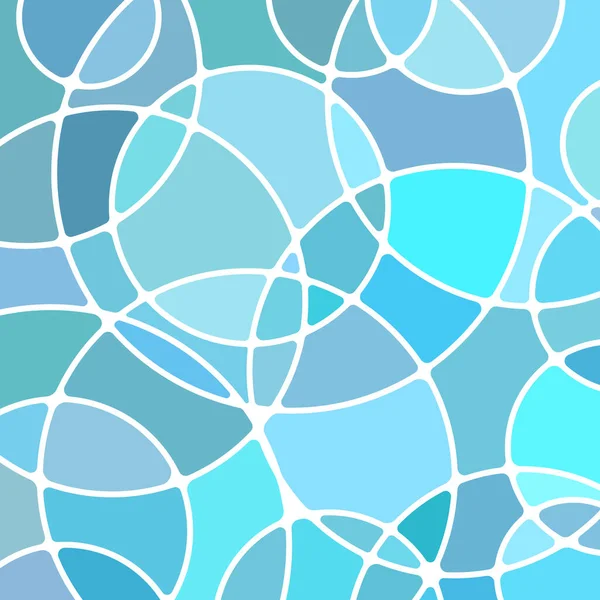 Abstract Vector Stained Glass Mosaic Background Light Blue Circles — Stock Vector