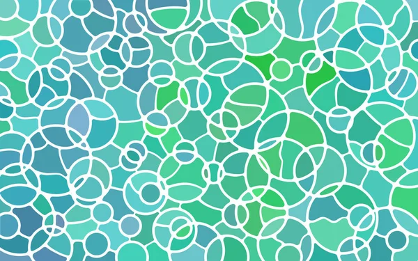 Abstrakte Vektor Glasmosaik Hintergrund Grüne Und Blaue Kreise — Stockvektor