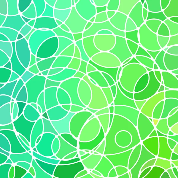 Soyut Vektör Boyalı Cam Mozaik Arkaplan Yeşil Sarı Daireler — Stok Vektör