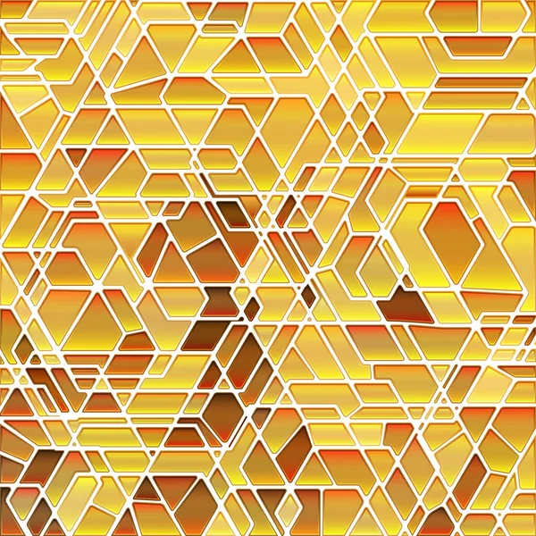 Abstraktní Vektor Mozaika Barevného Skla Pozadí Zlatá Žlutá — Stockový vektor