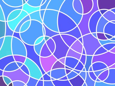 vektör mozaik vitray arka plan - Mor ve mavi daireler