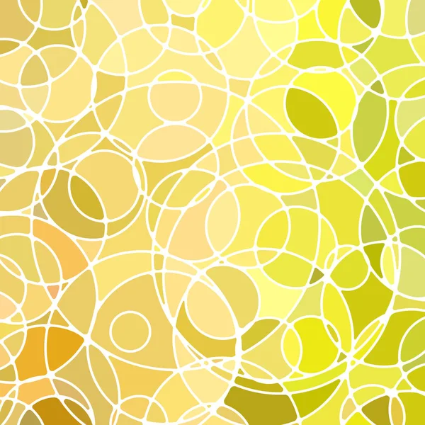Abstract Vector Stained Glass Mosaic Background Light Yellow Circles — Stockvektor
