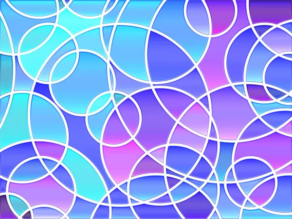 Abstrait Vecteur Teinté Verre Mosaïque Fond Cercles Bleu Violet — Image vectorielle