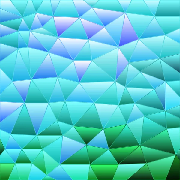 Vector Abstracto Vidrieras Triángulo Mosaico Fondo Azul Verde — Archivo Imágenes Vectoriales