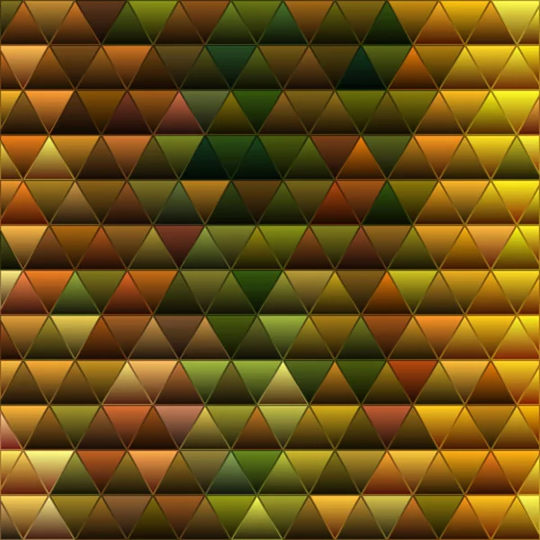 Abstract Vector Stained Glass Triangle Mosaic Background Green Orange — Image vectorielle