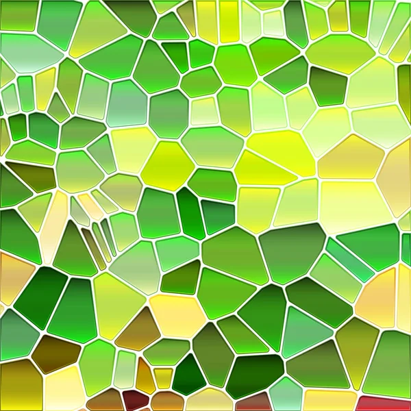 Abstrakt Vektor Målat Glas Mosaik Bakgrund Grön Och Gul — Stock vektor