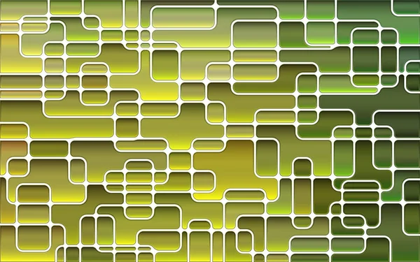 Vector Abstracto Manchado Vidrio Mosaico Fondo Verde Amarillo — Vector de stock