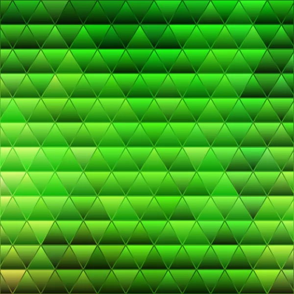 抽象的なベクトルステンドグラスの三角形モザイクの背景 明るい緑 — ストックベクタ