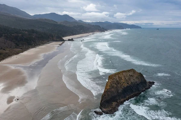Océan Pacifique Lave Contre Littoral Pittoresque Oregon Non Loin Ouest — Photo