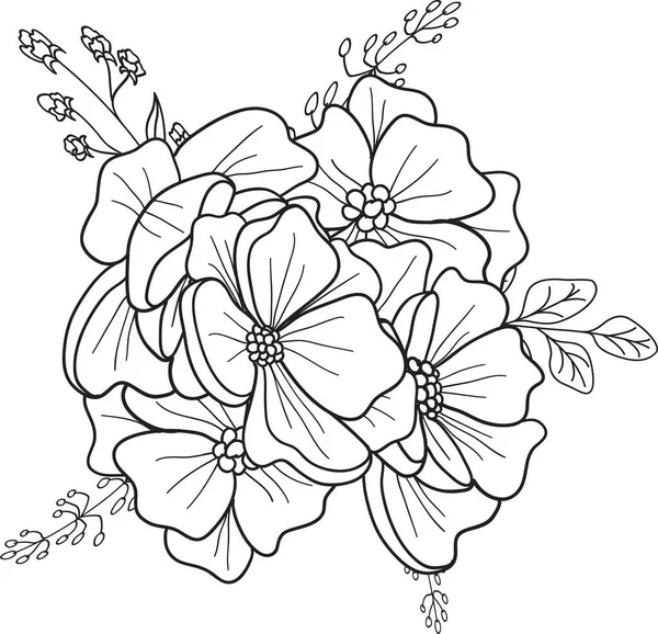 Bohemien Floral Salva Data Carte Lineart Disegnare Onecolor Mano Disegno — Foto Stock