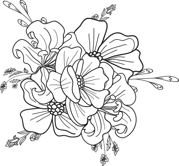 波希米亚花卉节约日期卡线性绘制Onecolor手工绘图乡村风格 — 图库照片