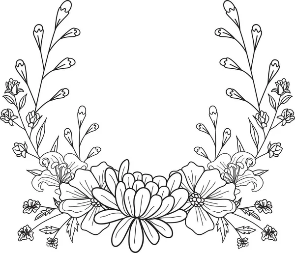 Bohemio Floral Guardar Fecha Tarjetas Lineal Dibujar Onecolor Dibujo Mano — Foto de Stock