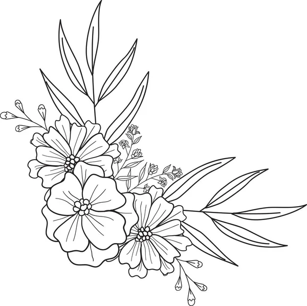 波希米亚花卉节约日期卡线性绘制Onecolor手工绘图乡村风格 — 图库照片
