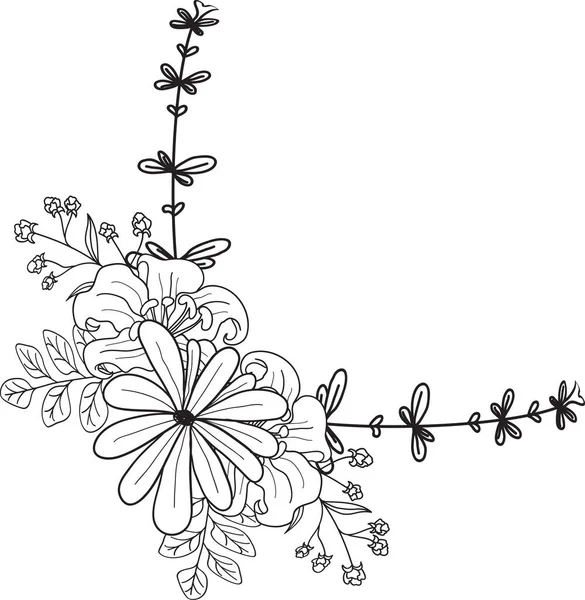 Bohemien Floral Salva Data Carte Lineart Disegnare Onecolor Mano Disegno — Foto Stock