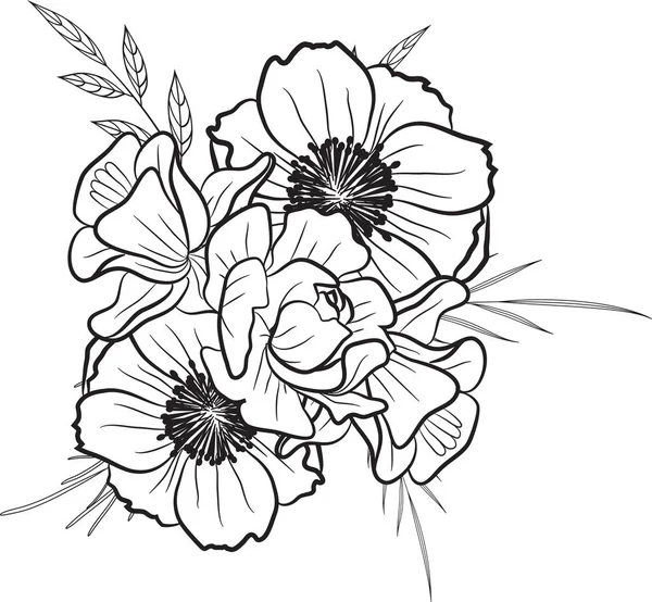 Hand Drawn Doodle Floral Date Cards Γραμμικό Bohemian Onecolor Ρουστίκ — Φωτογραφία Αρχείου