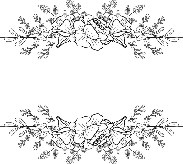 Doodle Desenhado Mão Floral Salvar Cartões Data Lineart Bohemian Onecolor — Fotografia de Stock