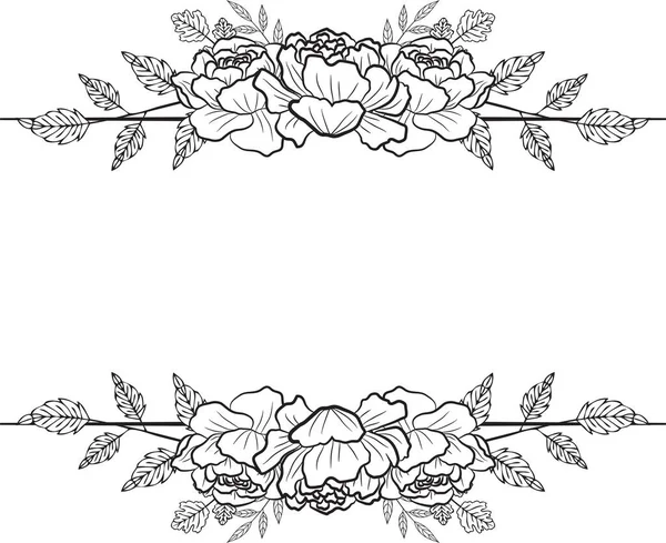 Doodle Desenhado Mão Floral Salvar Cartões Data Lineart Bohemian Onecolor — Fotografia de Stock