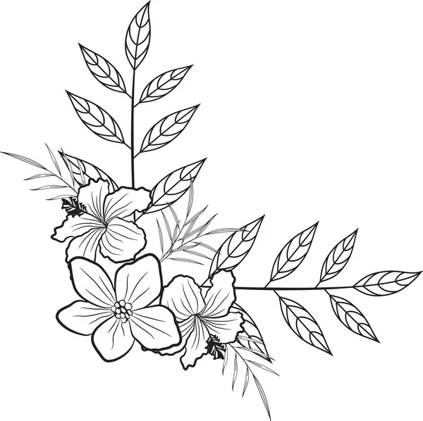 Ręcznie Rysowane Doodle Floral Zapisz Karty Daty Linthe Bohemian Onecolor — Zdjęcie stockowe
