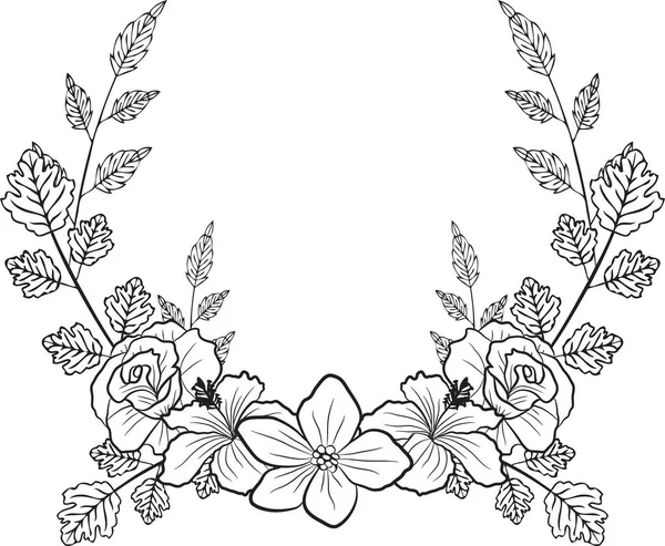 Doodle Desenhado Mão Floral Salvar Cartões Data Lineart Bohemian Onecolor — Fotografia de Stock