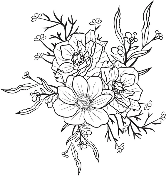 Hand Drawn Lineart Floral Date Cards Ισοπαλία Onecolor Ρουστίκ Σοδειά — Φωτογραφία Αρχείου