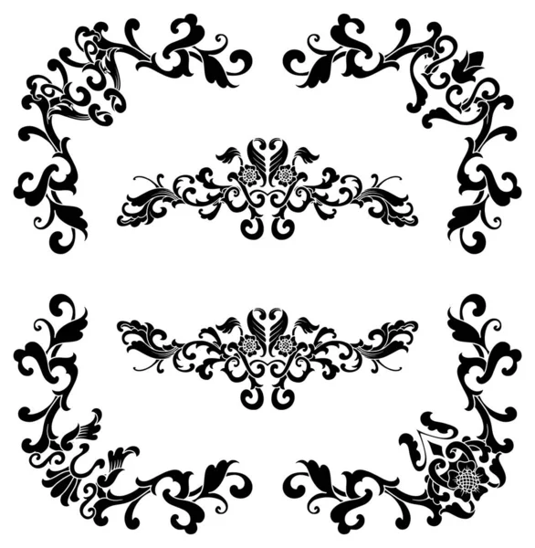 Decorative Ornament Vintage Baroque Decoration Floral Border Style Antique Art —  Fotos de Stock