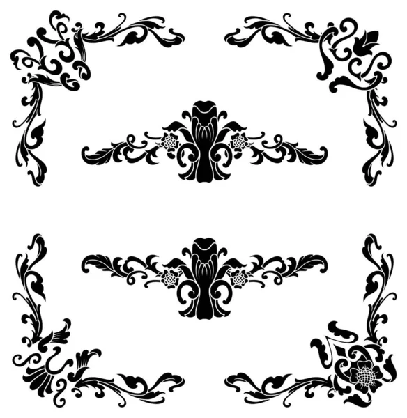 Decorative Ornament Vintage Baroque Decoration Floral Border Style Antique Art — Stockfoto