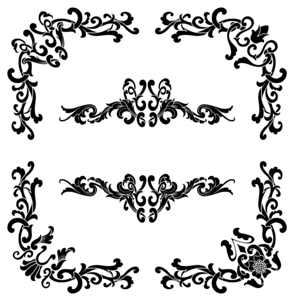 Decorative Ornament Vintage Baroque Decoration Floral Border Style Antique Art — Fotografia de Stock