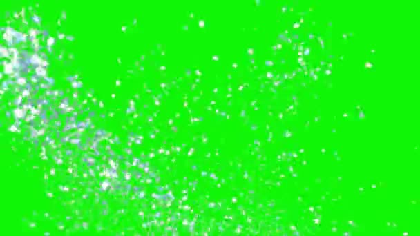 Copos de nieve transición UHD canal alfa pantalla verde — Vídeos de Stock
