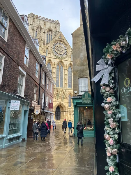 street view of York at Christmas time.