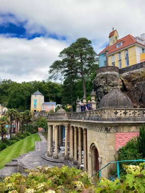 Portmeirion Köyü İtalyan usulü. Galler, İngiltere.