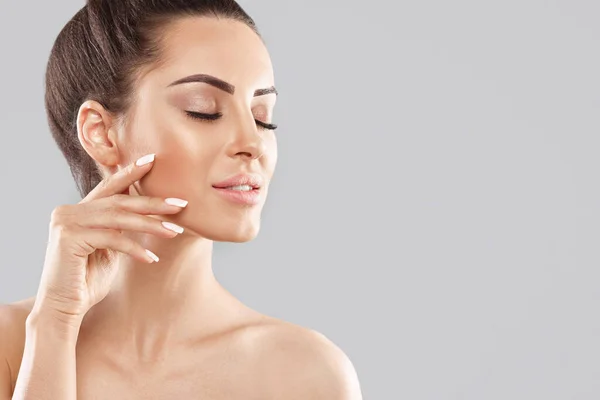 Beauty Portrait Female Face Natural Skin Skin Care Cosmetology Beauty — Zdjęcie stockowe