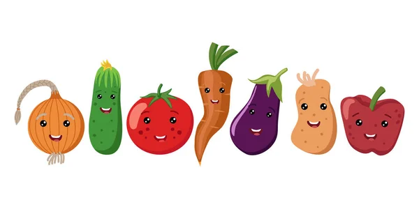 Tecknad grönsak. Barnens färg vektor illustration. Vit isolerad bakgrund. — Stock vektor
