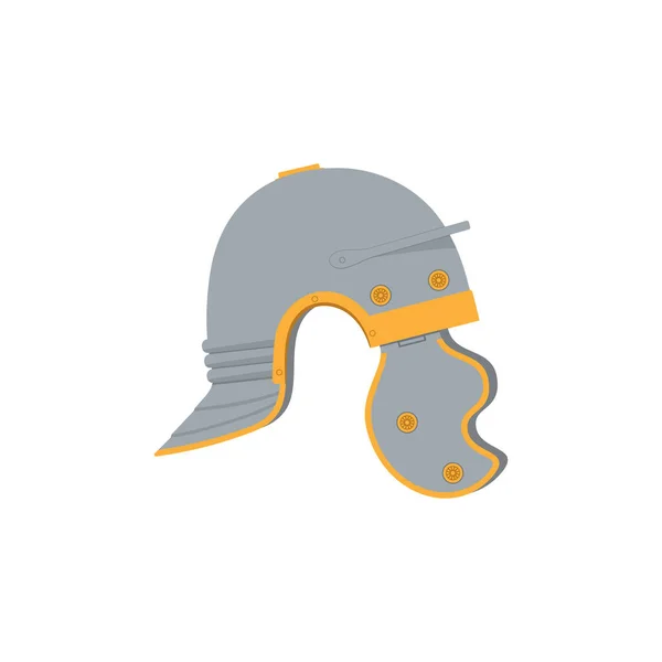 Casque d'un légionnaire romain. Illustration vectorielle couleur, style plat. Fond blanc isolé. — Image vectorielle