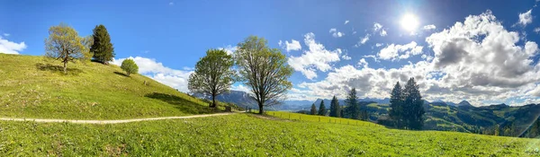 View Inntal Wilder Kaiser Mountain Range Alps Building Land New — Fotografia de Stock