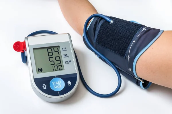 Blood Pressure Monitor Low Pressure Level Screen Hypotension Concept — 图库照片