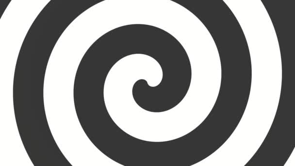 Черно Белая Спираль Вращения Цикла Гипноза — стоковое видео