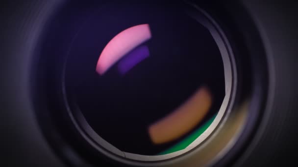 Kamera Açıklığı Bir Fotoğraf Merceğinin Içinde Açılıp Kapanıyor — Stok video