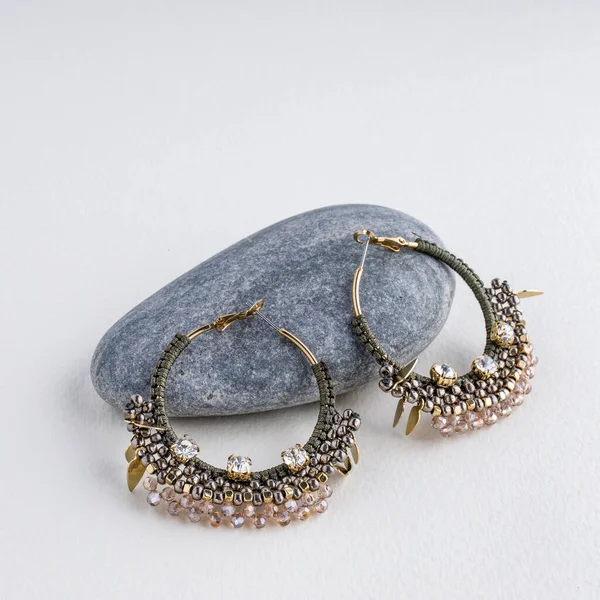 Bright Modern Fashion Jewelry Earrings Presented Display Sale —  Fotos de Stock