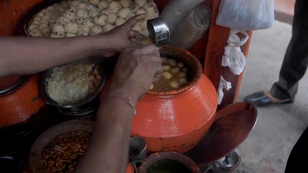 Celebrul Fel Mâncare Kanji Vada Servit Într Pahar Unică Folosință — Videoclip de stoc