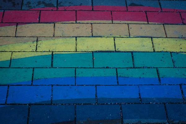 Rainbow Painting Street Lgbt Theme Background — Stock Photo, Image