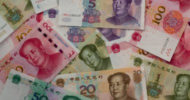 Yuan banknotları, kağıt para. Çin Bankası para birimi.