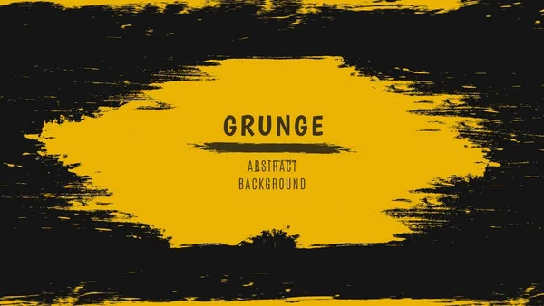 Abstrakt Gul Ram Grunge Textur Design Svart Bakgrund — Stock vektor