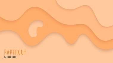 Soyut Modern Dinamik Dalga Turuncu Kağıt Kesim Arkaplanı 