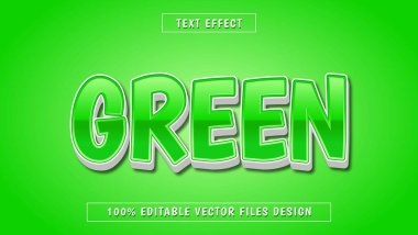 Modern Minimal 3d Gradyan Yeşil Düzenlenebilir Metin Efekti Tasarım Şablonu