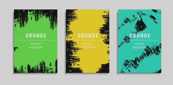 Ensemble Texture Grunge Abstraite Couleur Claire Chaos Arrière Plan Noir — Image vectorielle