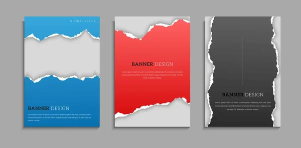 Gradient Paper Torn Ripped Cover Template White Background 벡터 그래픽