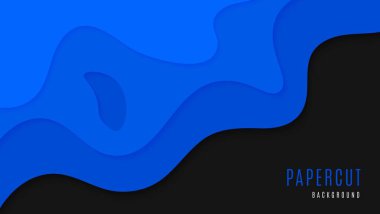 Siyah Arkaplanda Soyut Pürüzsüz Parlak Mavi Dalgalar